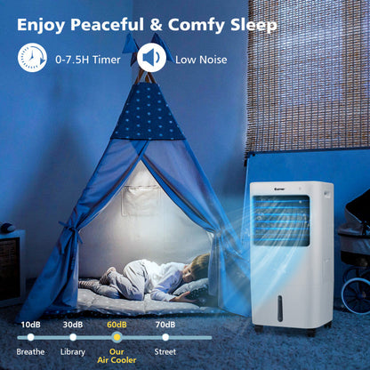 Enfriador de aire 3 en 1: ventilador y humidificador con control remoto