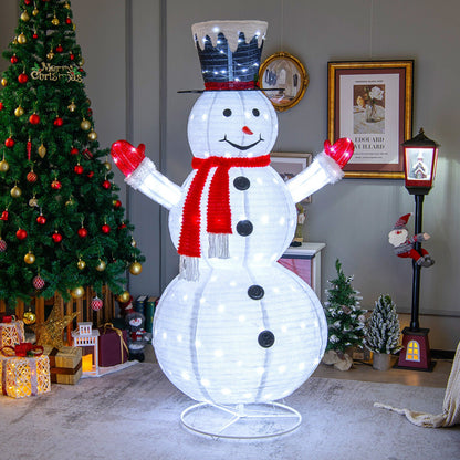 6 ft lighted snowman with top hat and red scarf by DirectDeals white body on Tampa Home & Garden Store