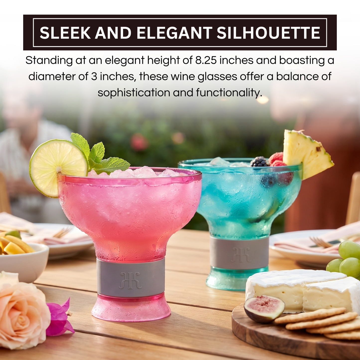 Eze Acrylic Frozen Margarita Glasses Set of 4
