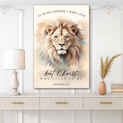 Canvas Galatians 2:20 faith sign with beige lion artwork Tailored Canvases on Tampa Home & Garden Store
