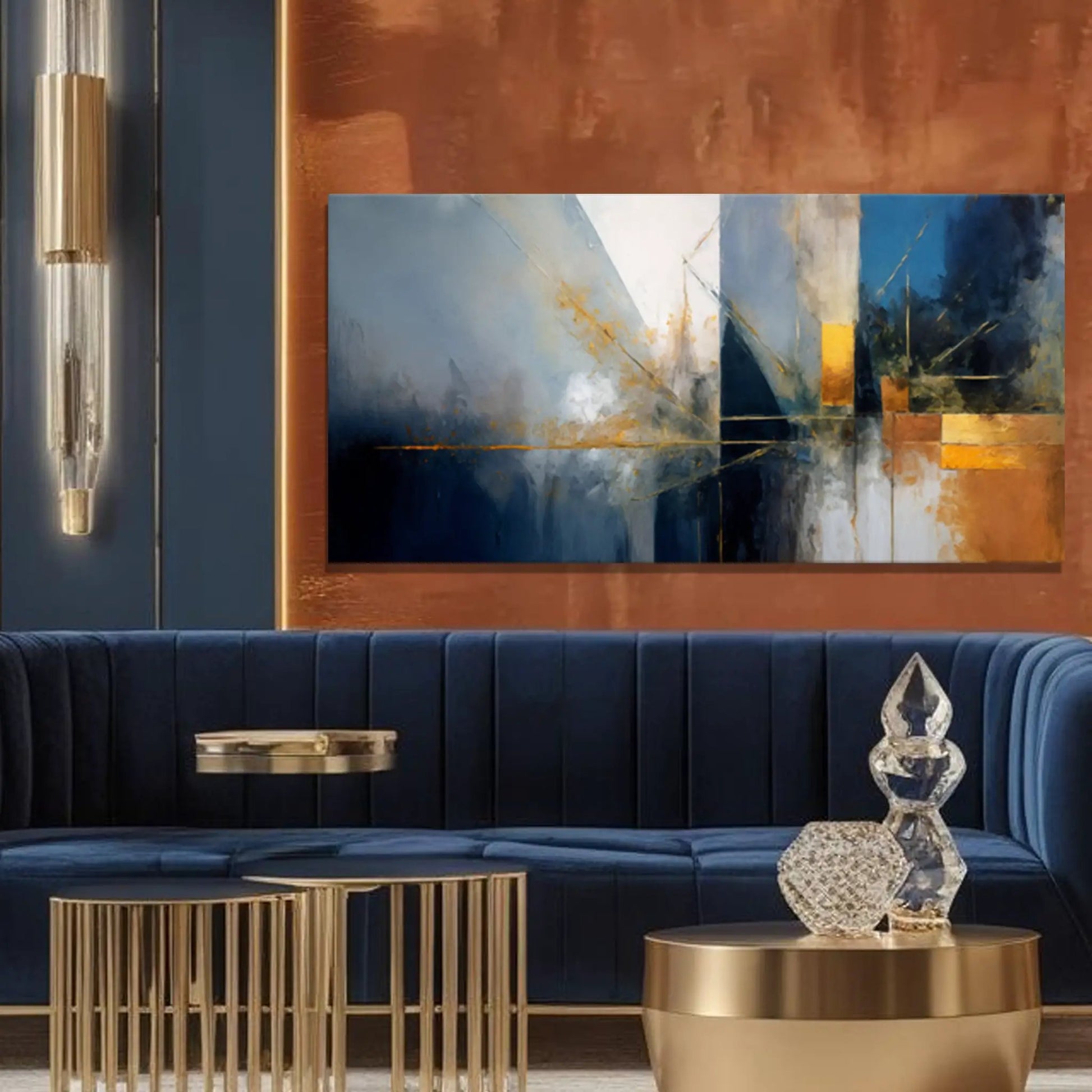 Abstract Geometric Lines Wall Art III canvas blue-gray Tailored Canvases crafting canvas on Tampa Home & Garden Store