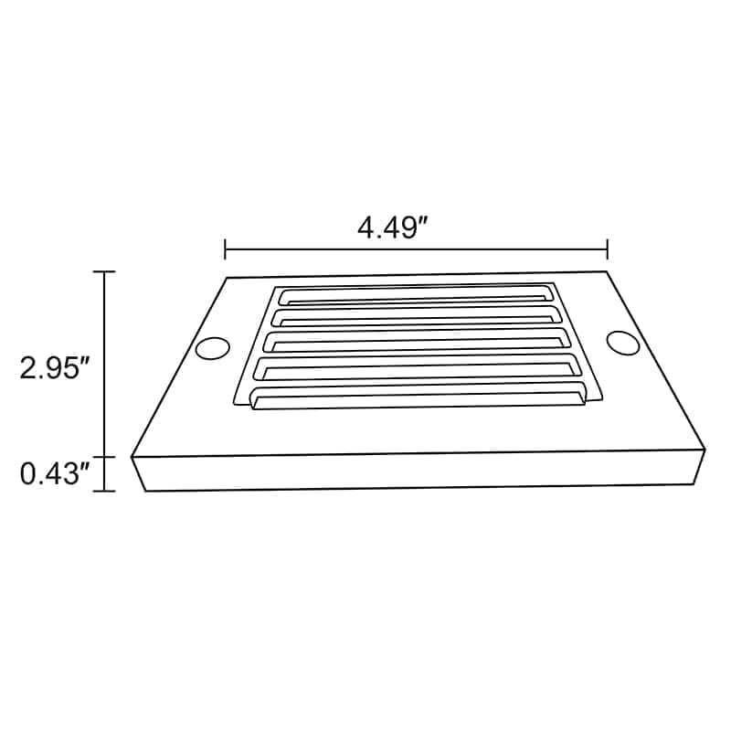 Luz de paso empotrada horizontal para exteriores e interiores con LED RSL8301 de 2 W y 2700 K para montaje en superficie