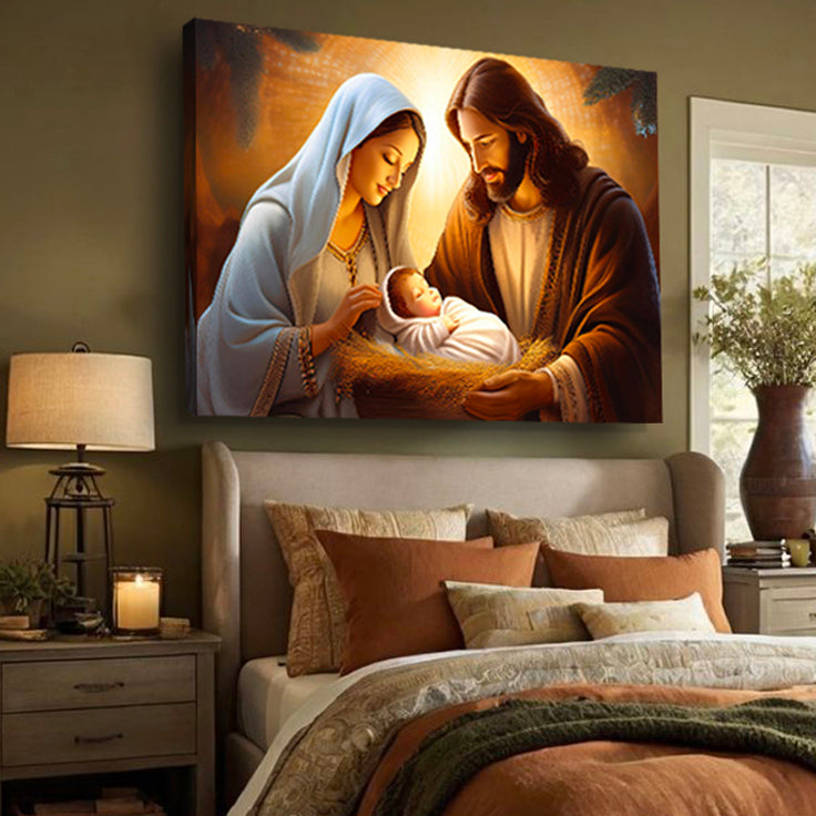 3D Faith Wall Art II canvas nativity scene by Tailored Canvases; warm earthy tones on Tampa Home & Garden Store