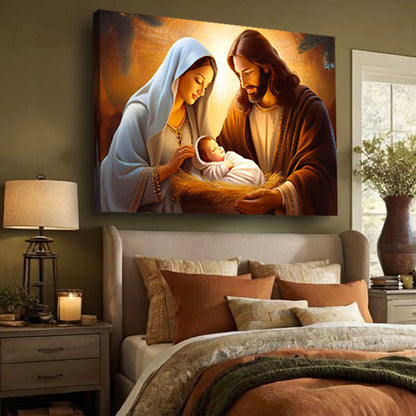 3D Faith Wall Art II canvas nativity scene by Tailored Canvases; warm earthy tones on Tampa Home & Garden Store