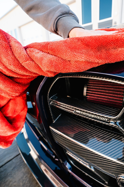 BLACKLINE Twisted-Loop Drying Towel red microfiber car wash towel for drying cars on Tampa Home & Garden Store
