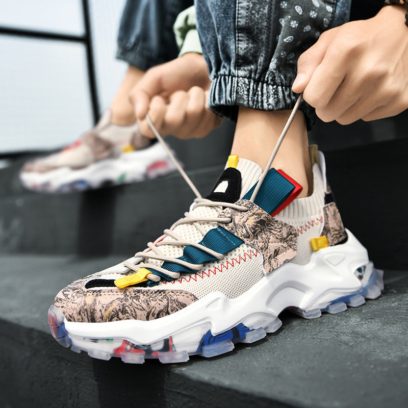 Men's camouflage sneakers Stevvex ST85SH2989KRL with mesh upper and chunky colorblock sole on Tampa Home & Garden Store