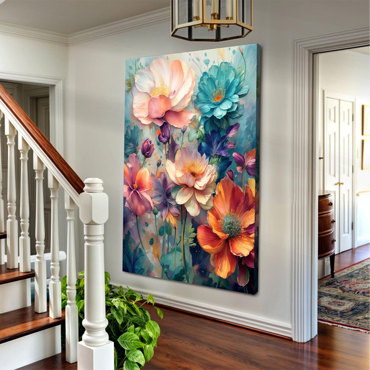 Spring Bouquet Wall Art canvas by Tailored Canvases, vibrant multicolor floral design on Tampa Home & Garden Store