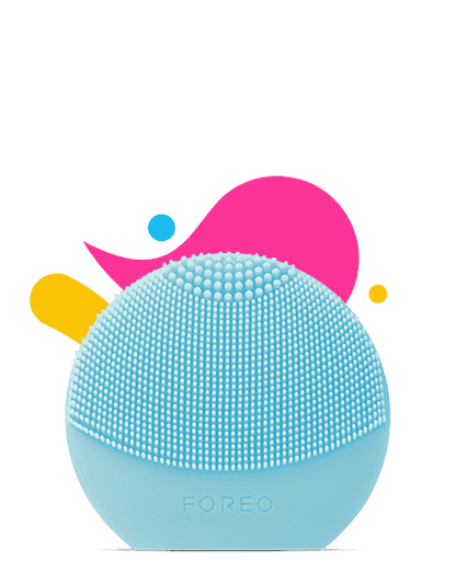 FOREO LUNA play plus blue silicone facial cleansing device, compact skin care tool on Tampa Home & Garden Store