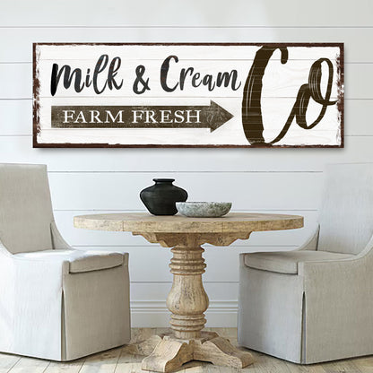 Canvas Farm Fresh Milk & Cream wall sign with whitewashed wood Tailored Canvases on Tampa Home & Garden Store