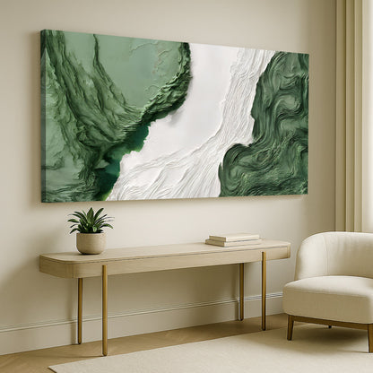 Green Rivers Abstract Wall Art V canvas Tailored Canvases green white textured on Tampa Home & Garden Store