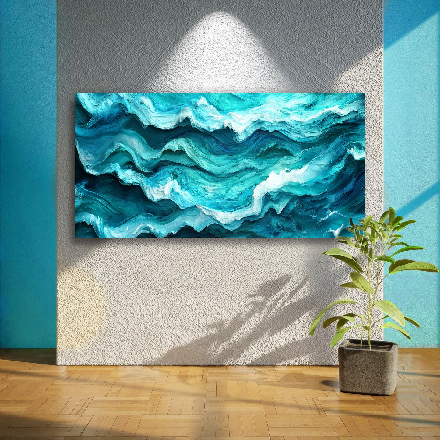 Blue Ocean Coastal Wall Art III canvas by Tailored Canvases, teal ocean crafting canvas on Tampa Home & Garden Store