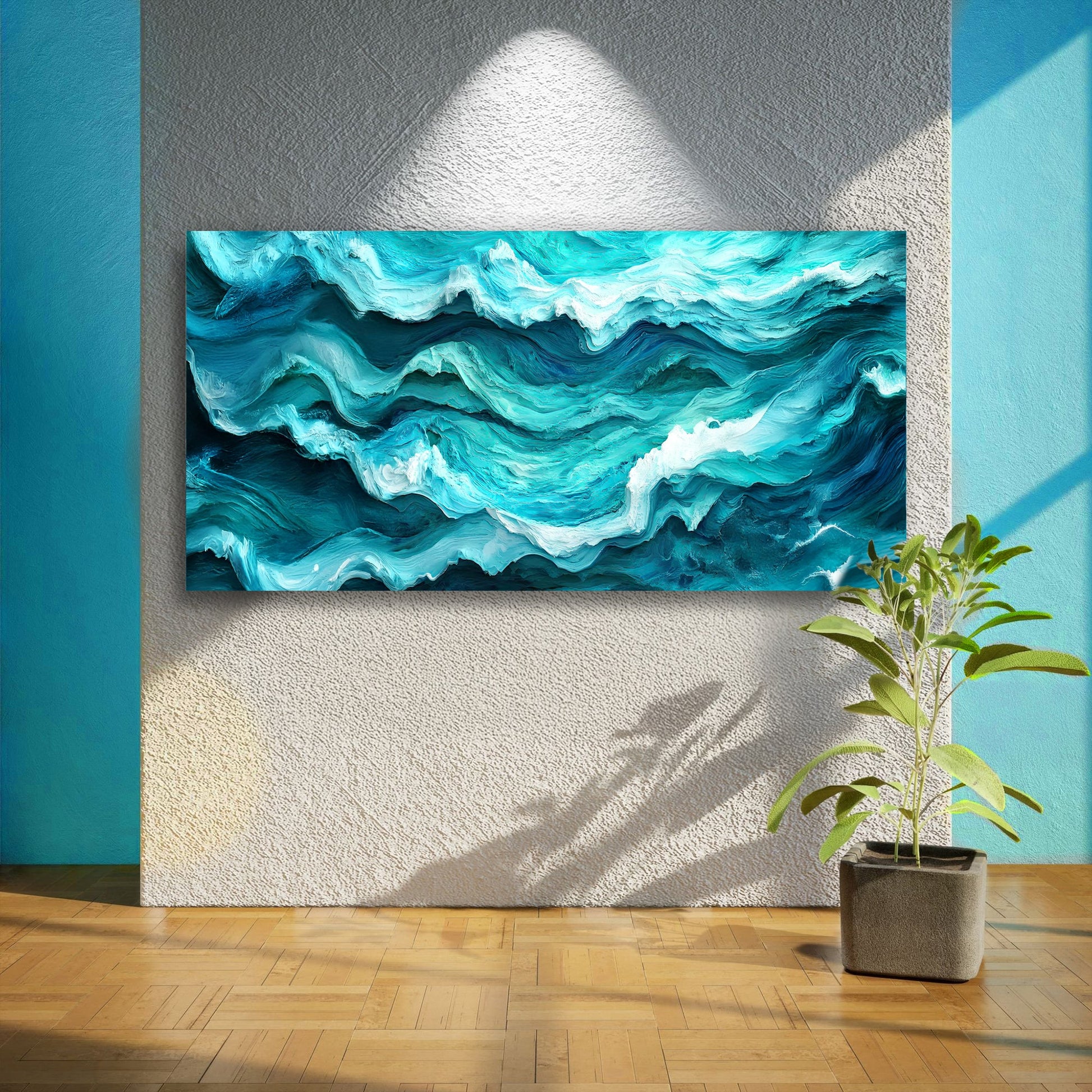 Blue Ocean Coastal Wall Art III canvas by Tailored Canvases, teal ocean crafting canvas on Tampa Home & Garden Store