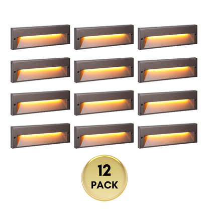 STLA10 6 unidades 6W Luces LED de paso exteriores de bajo voltaje de 10.6", 12V-24V 5CCT 1800K/2700K/3000K/4000K/.Luces LED integradas de aluminio para cubierta Luces de paisaje