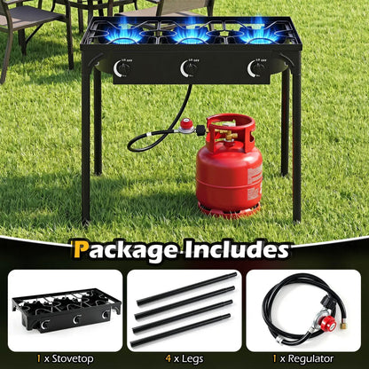 3 Burner Propane Stove 240000 BTU Outdoor Grill