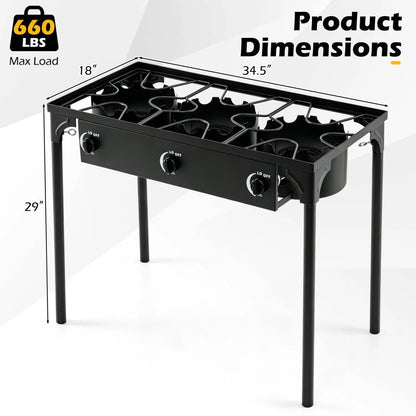 3 Burner Propane Stove 240000 BTU Outdoor Grill
