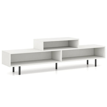 3 Cubby TV Stand for TVs up to 70 Inch with Open Storage Compartments