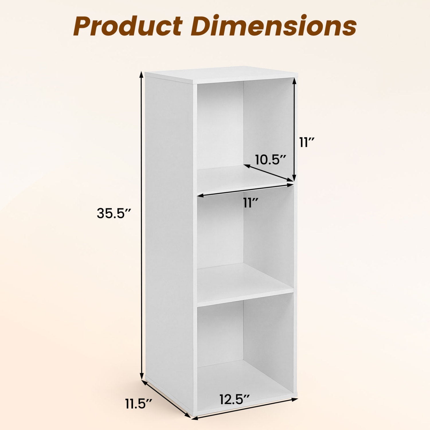 3-Cube Bookcase by DirectDeals in white with anti-tipping kits on Tampa Home & Garden Store