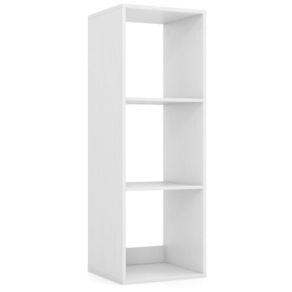 Estantería de 3 cubos con barandilla trasera para sala de estar o dormitorio - Blanco