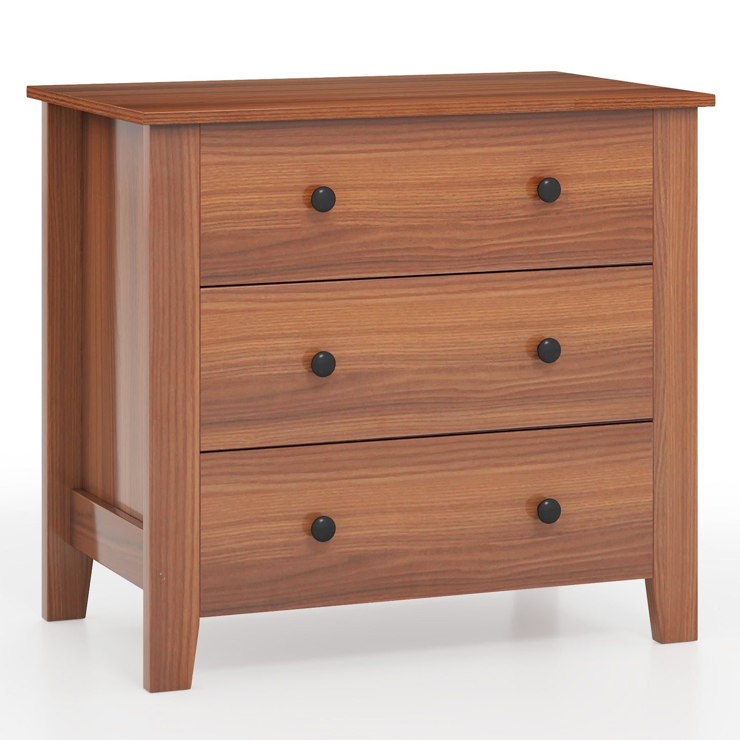 3 Drawer Dresser Chest of Drawers Bedside Table-White
