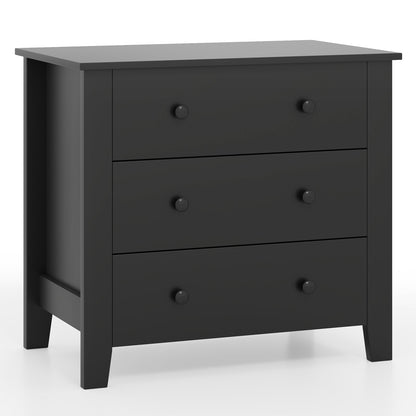 3 Drawer Dresser Chest of Drawers Bedside Table-White