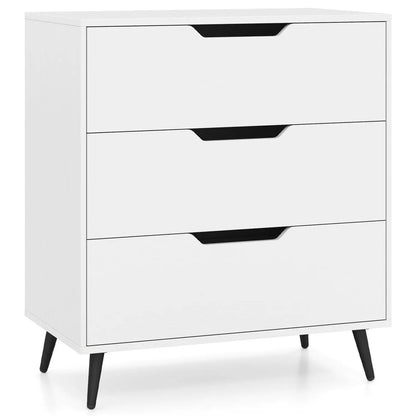 Three Drawer Dresser with Metal Legs Rustic