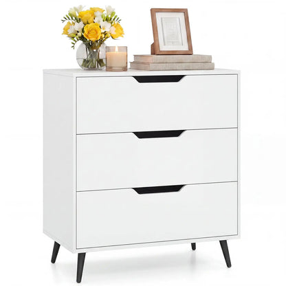 Three Drawer Dresser with Metal Legs Rustic