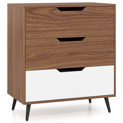 Three Drawer Dresser with Metal Legs Rustic