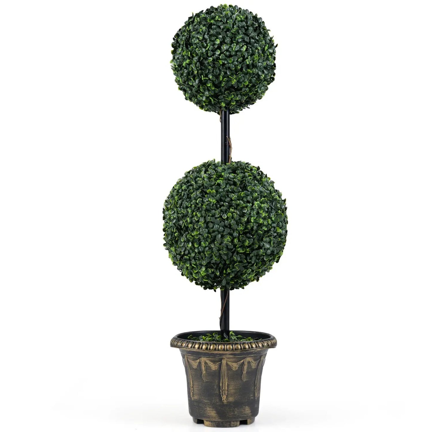 Artificial Boxwood Topiary Tree Double Ball Shrubs