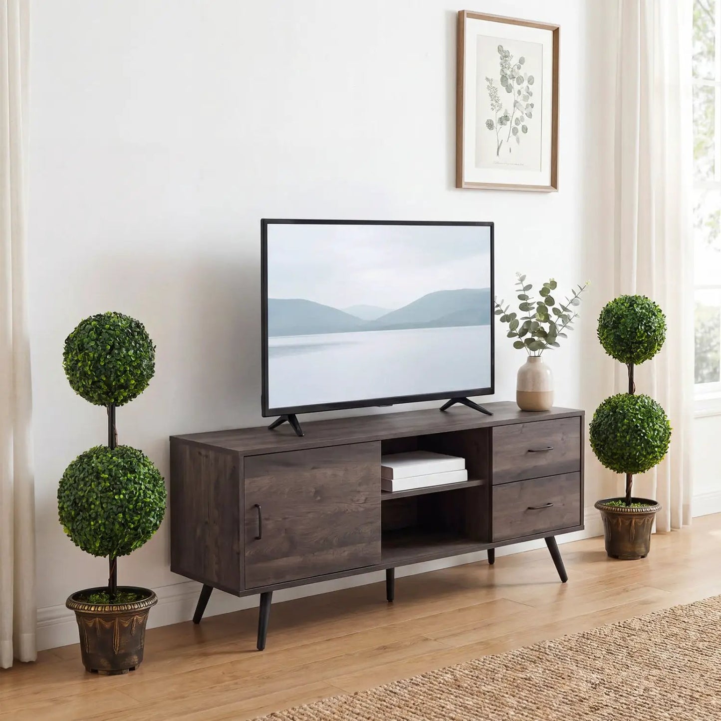 Artificial Boxwood Topiary Tree Double Ball Shrubs