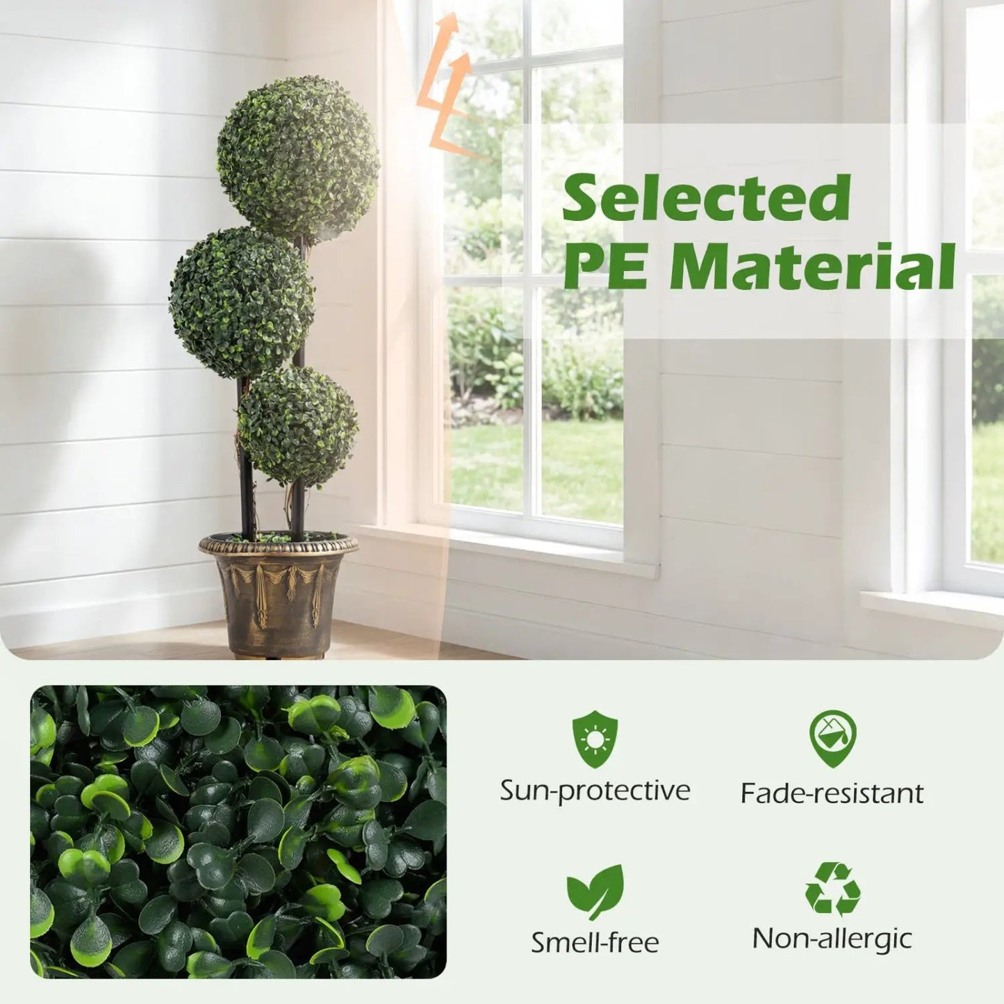 Artificial Boxwood Topiary Tree Double Ball Shrubs