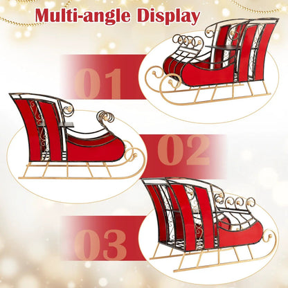 3 Ft Christmas Metal Sleigh Decoration Storage