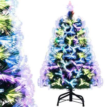 3 ft DirectDeals fiber optic Christmas tree with branch tips and star topper on metal stand on Tampa Home & Garden Store