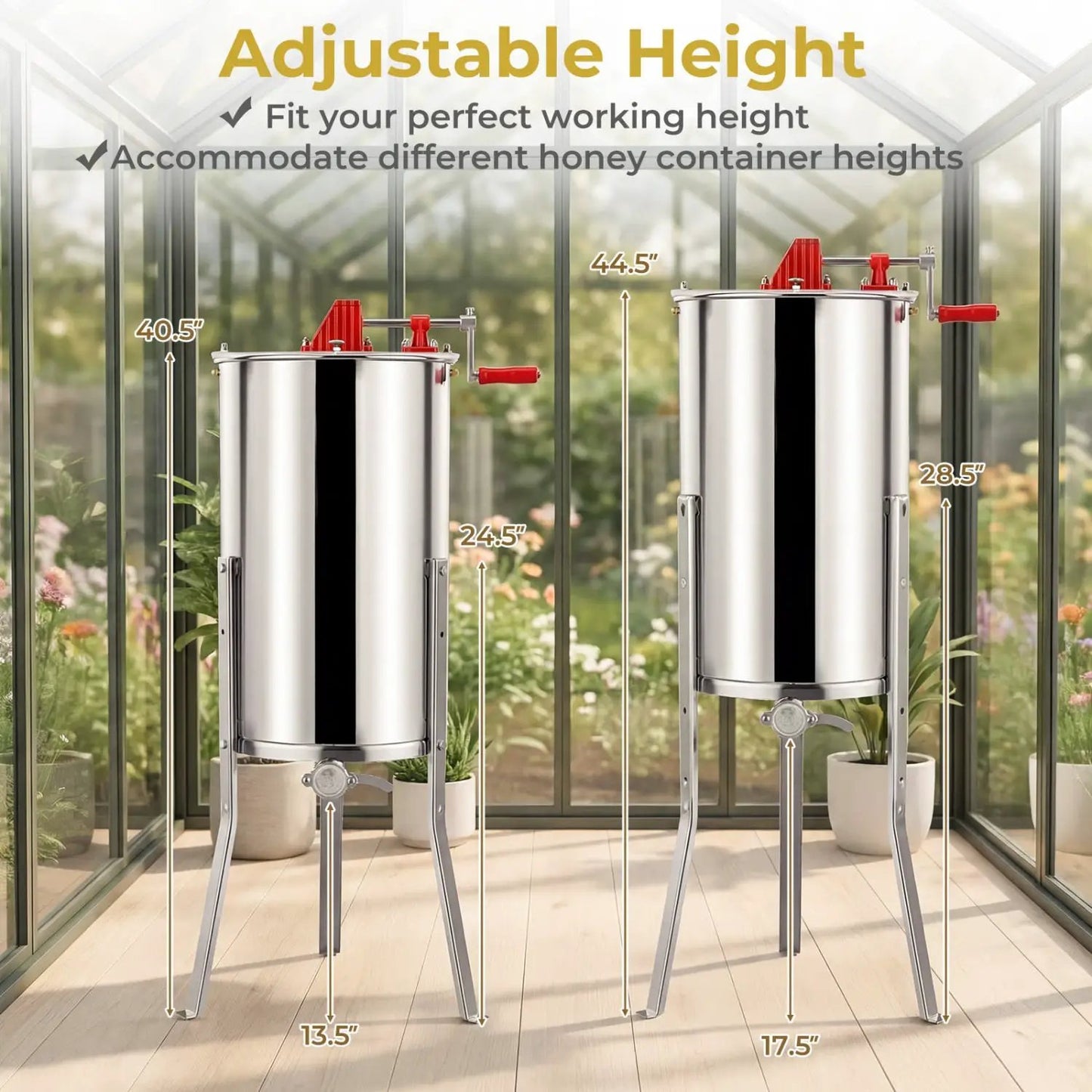 Three Frame Manual Honey Extractor With Clear Lid