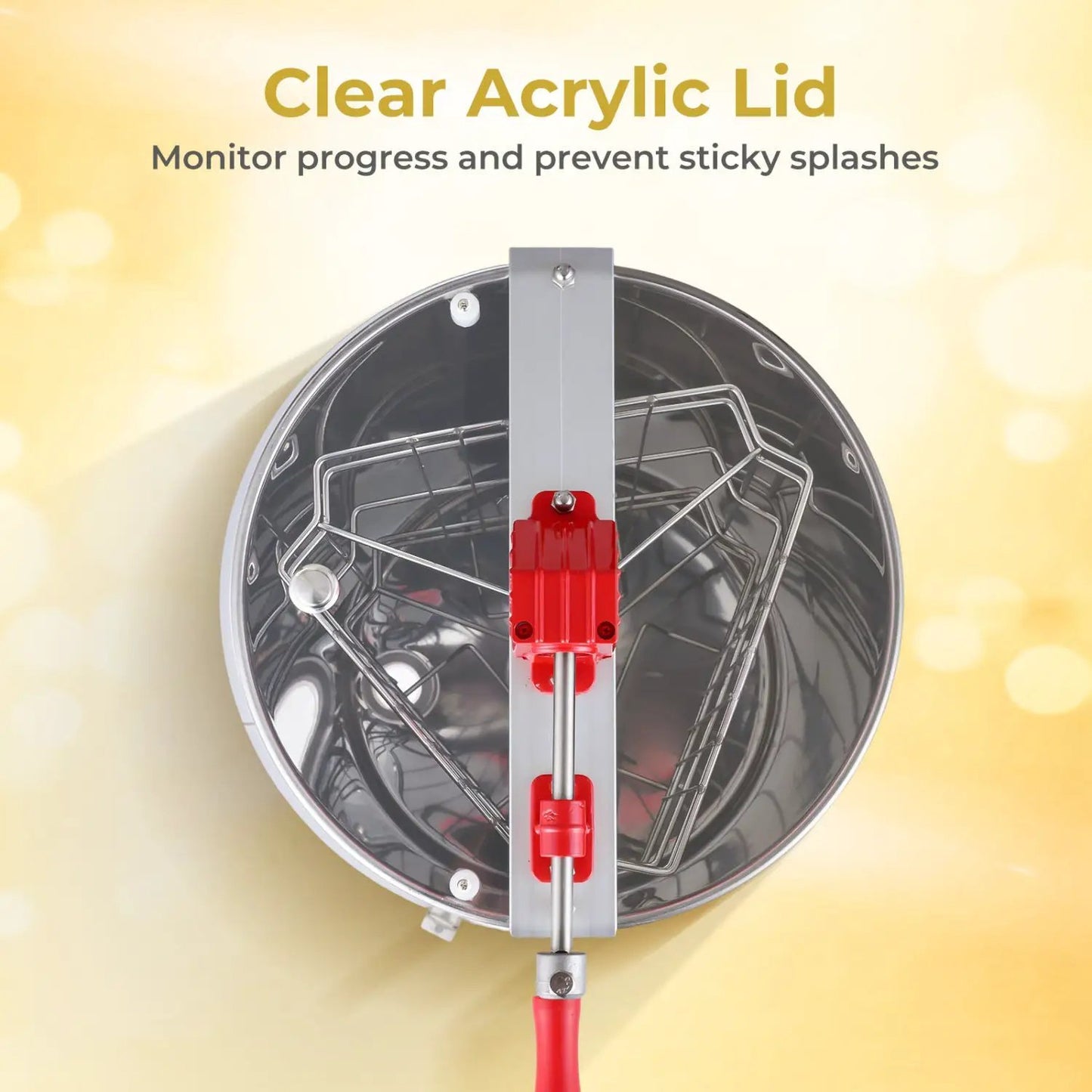 Three Frame Manual Honey Extractor With Clear Lid