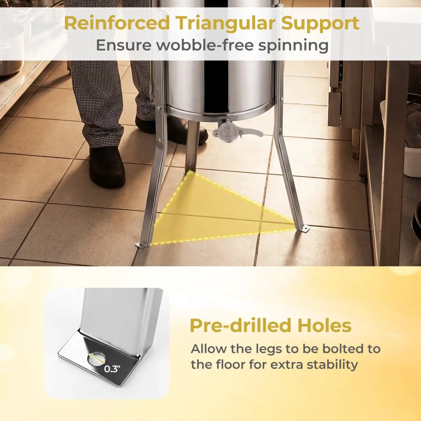 Three Frame Manual Honey Extractor With Clear Lid