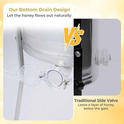 Three Frame Manual Honey Extractor With Clear Lid