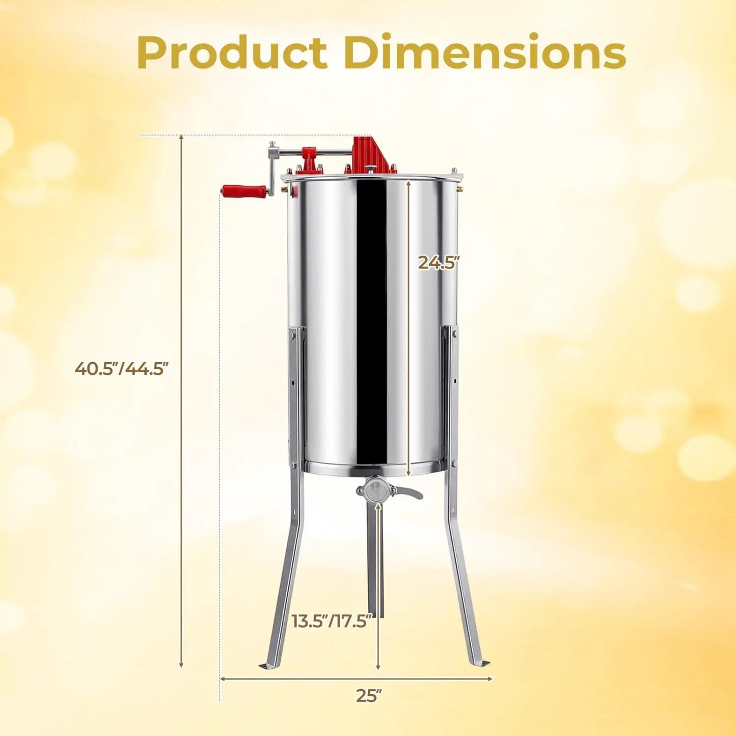 Three Frame Manual Honey Extractor With Clear Lid