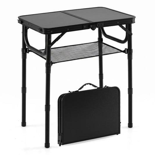 3-Height Folding Camping Table with black large storage net DirectDeals folding table on Tampa Home & Garden Store