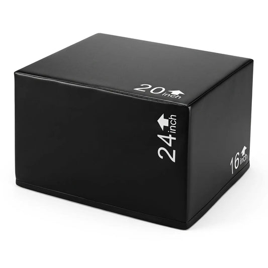 Plyometric foam box 3-in-1 with non-slip surface in black, 16/20/24 in on Tampa Home & Garden Store