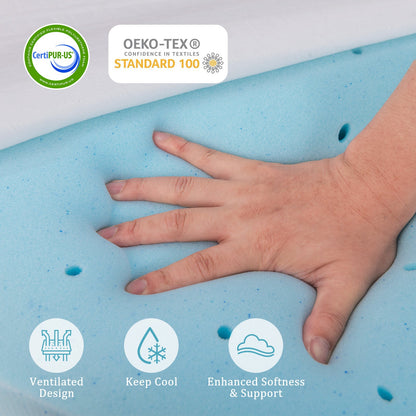 Cubrecolchón de espuma viscoelástica con gel de 7,6 cm y funda extraíble - Tamaño King