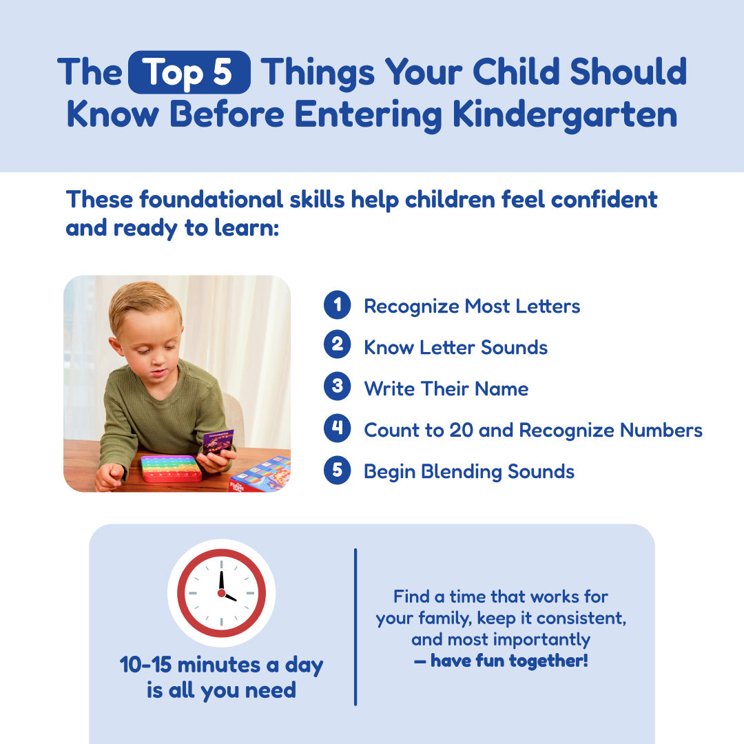 Kindergarten Readiness Backpack by The Fidget Games, educational toy with a child and blocks on Tampa Home & Garden Store
