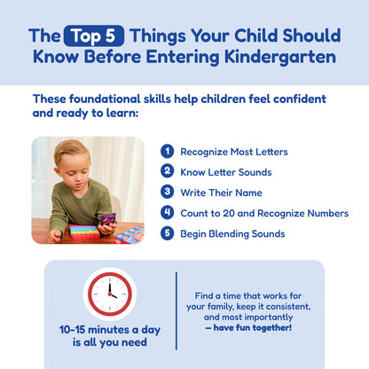 Kindergarten Readiness Backpack by The Fidget Games, educational toy with a child and blocks on Tampa Home & Garden Store
