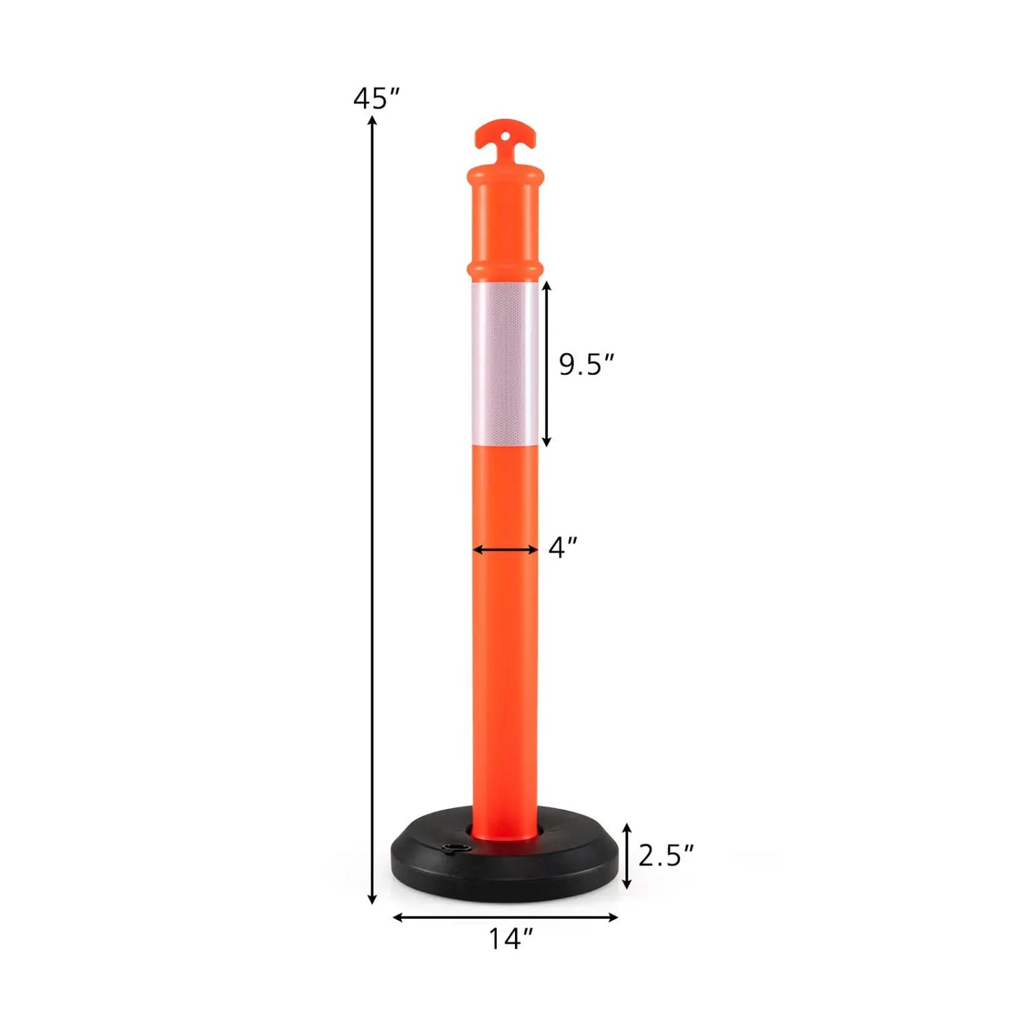 3 Pack Traffic Delineator Posts With Base