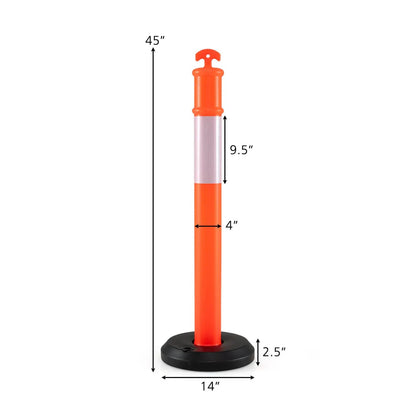 3 Pack Traffic Delineator Posts With Base
