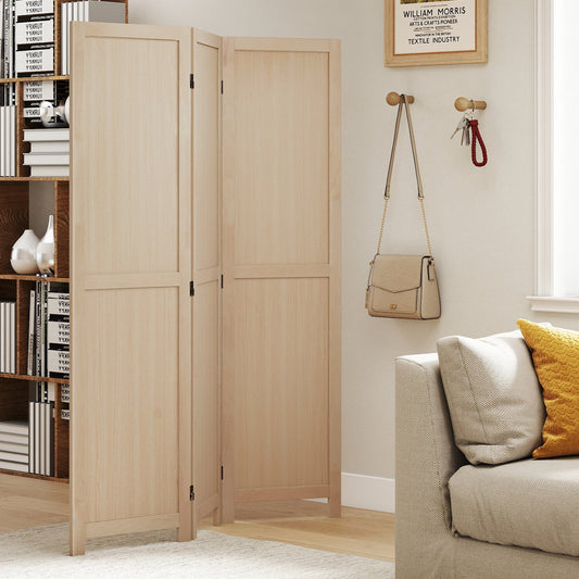 3 Panel Folding Room Divider for Home Office Bedroom Restaurant-Beige - Tampa Home & Garden Store
