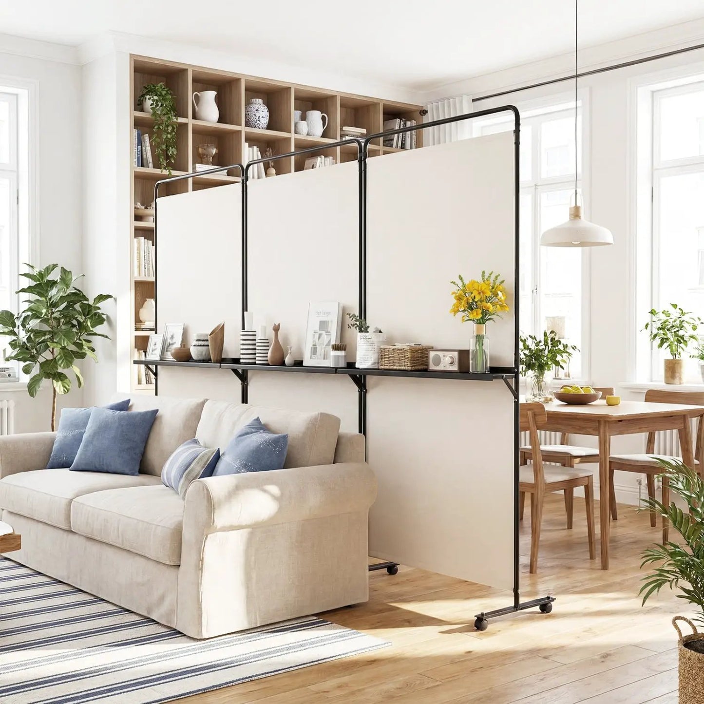 Room Divider With Shelves 6 ft Privacy Screen