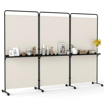 Room Divider With Shelves 6 ft Privacy Screen