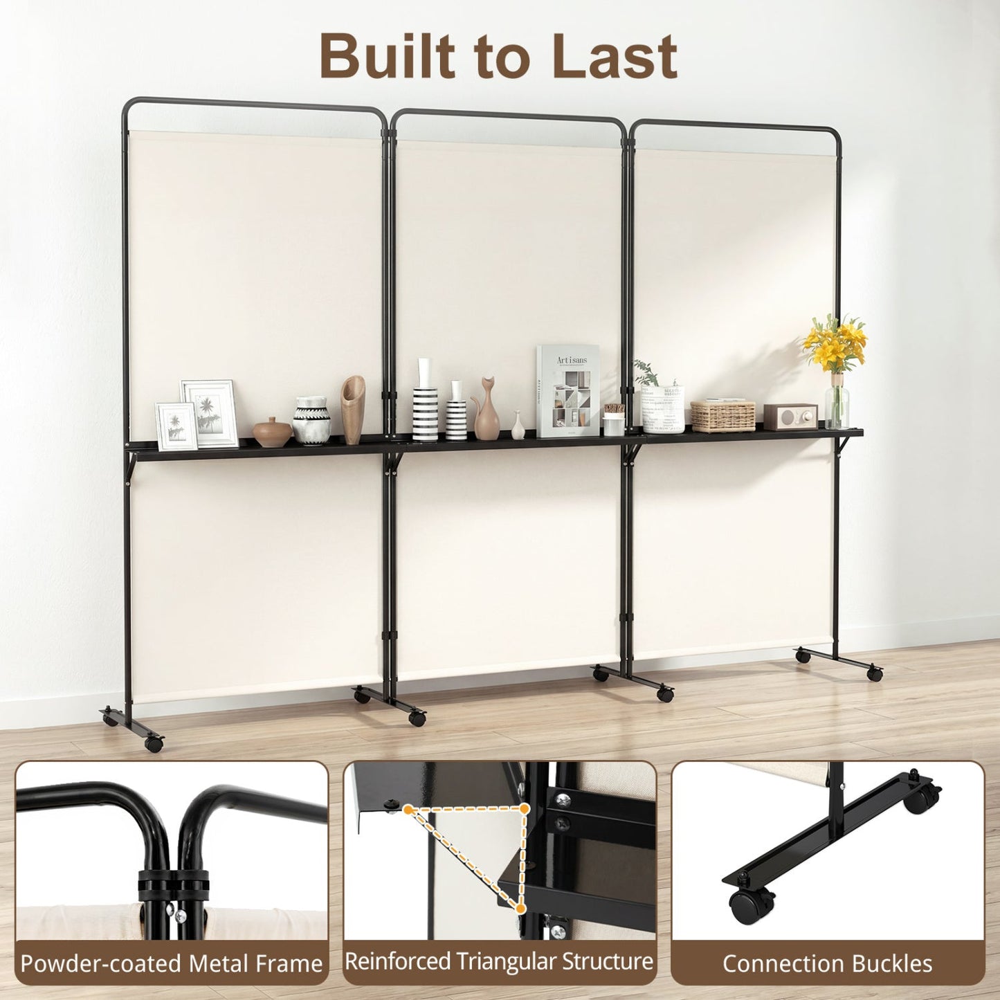 Room Divider With Shelves 6 ft Privacy Screen