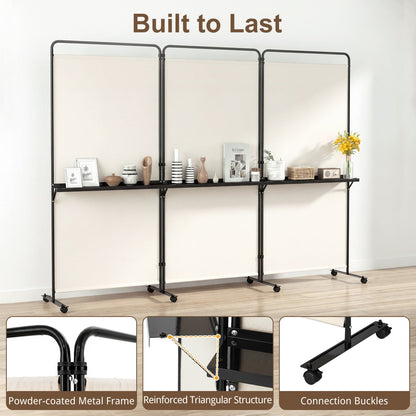 Room Divider With Shelves 6 ft Privacy Screen
