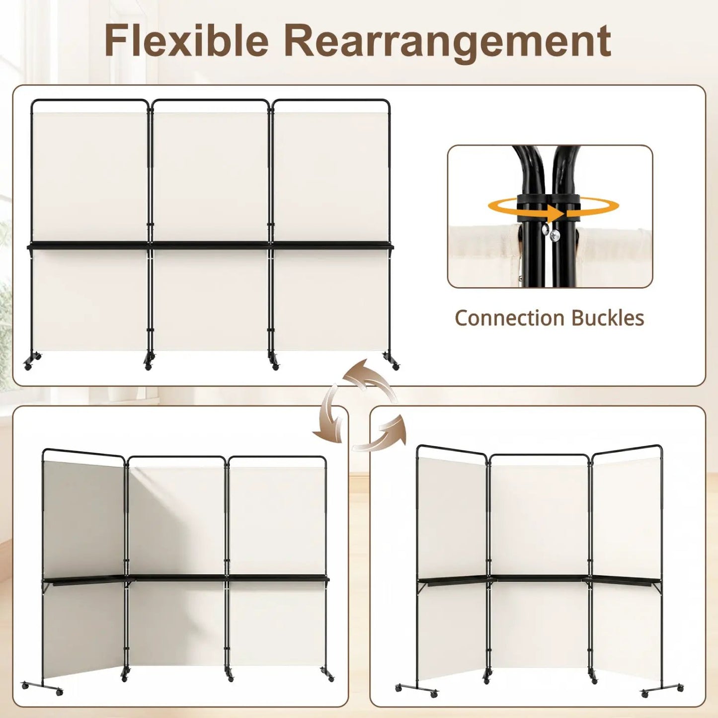 Room Divider With Shelves 6 ft Privacy Screen